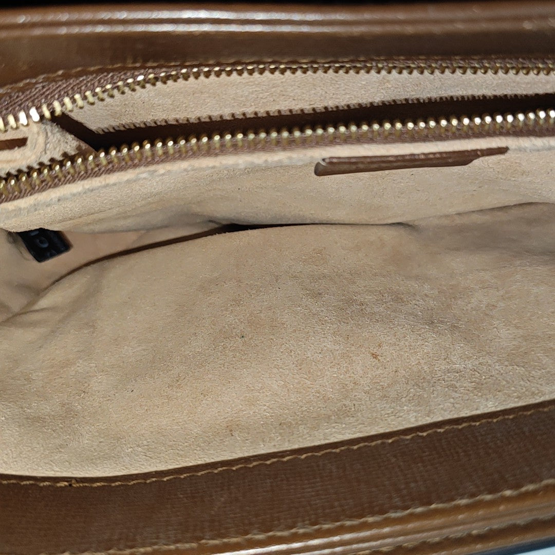 Horsebit 1955 Medium Monogram Coated Canvas Beige