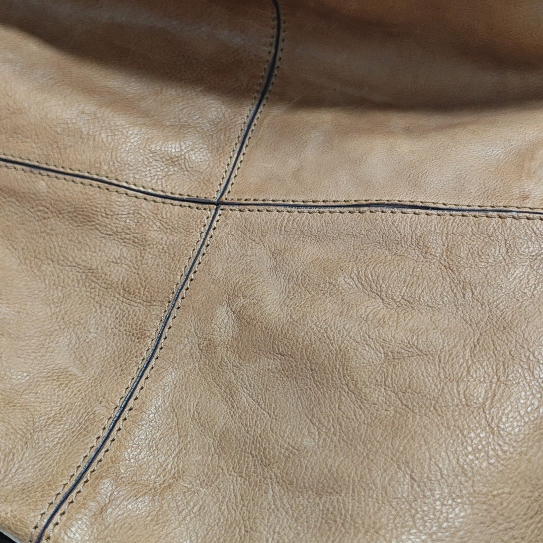 Calfskin Top Handle Bag Brown