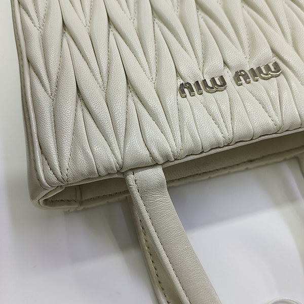 Matelassé Small Quilted Lambskin White