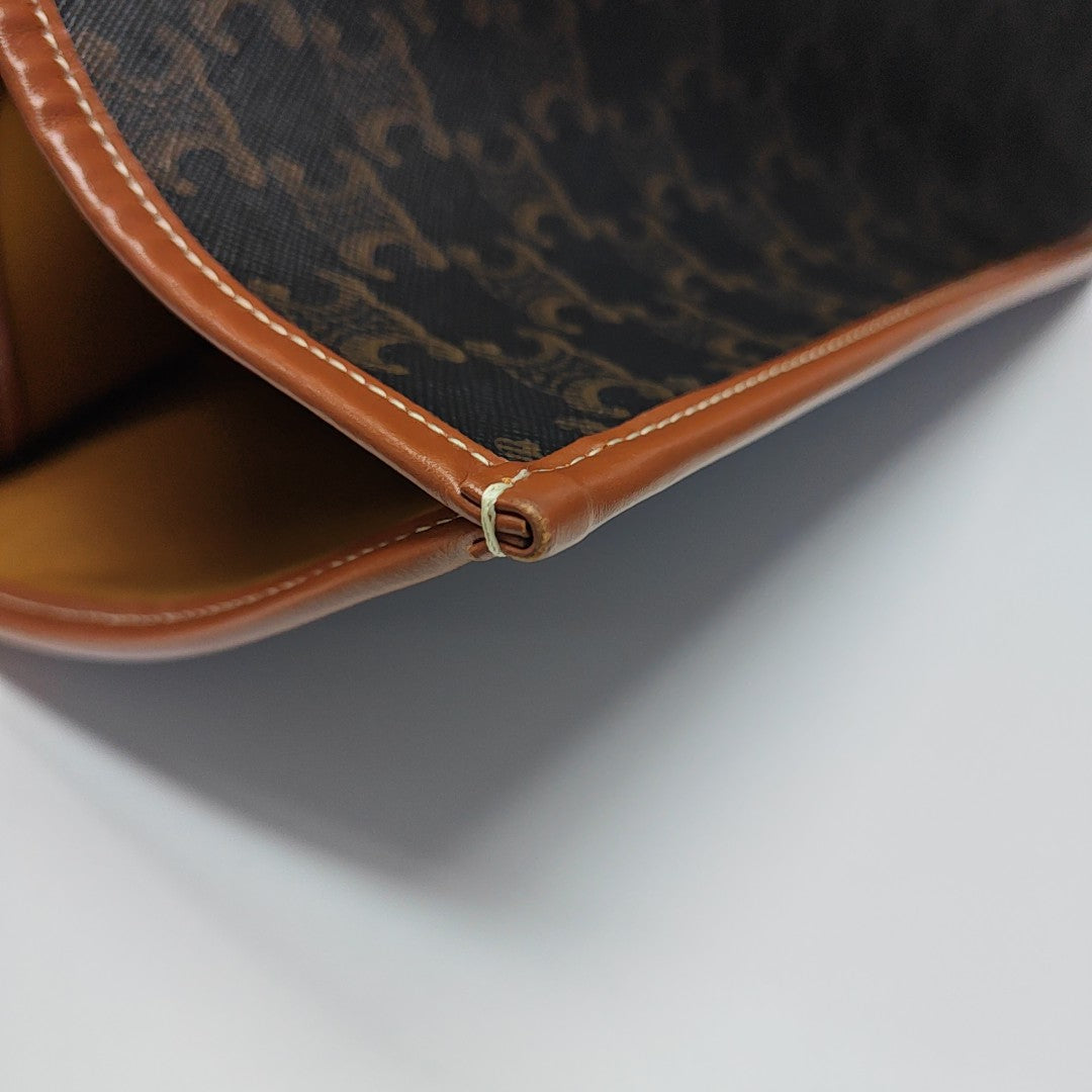 Coated Canvas Tote Bag Brown