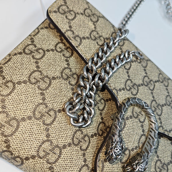 Dionysus Mini Monogram Coated Canvas Beige