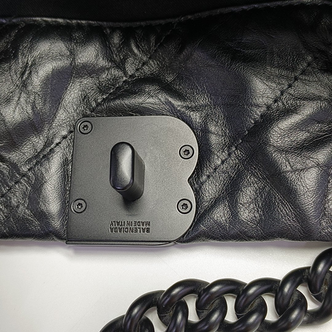 Crush Large Quilted Calfskin Black