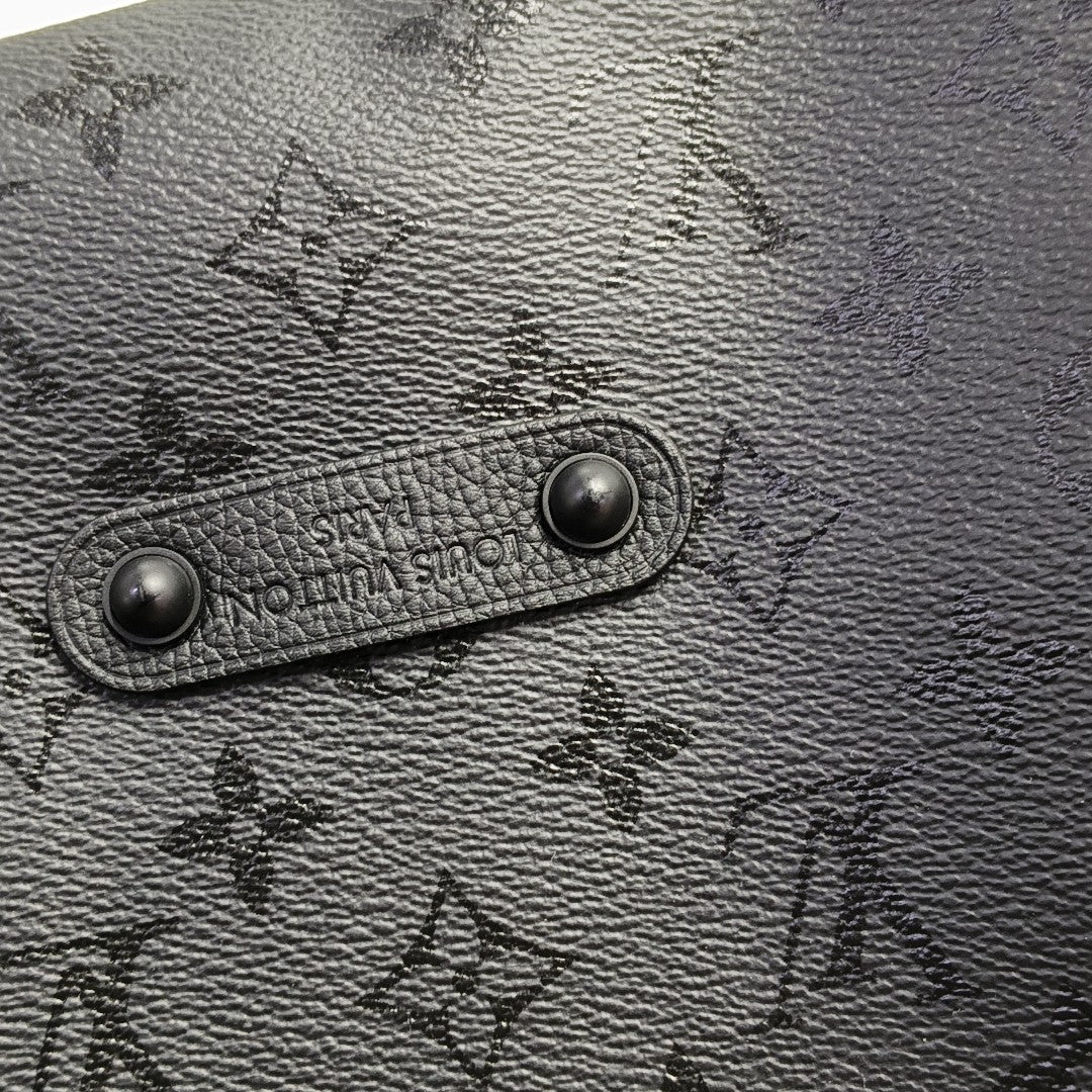 Monogram Coated Canvas Shoulder Bag Black