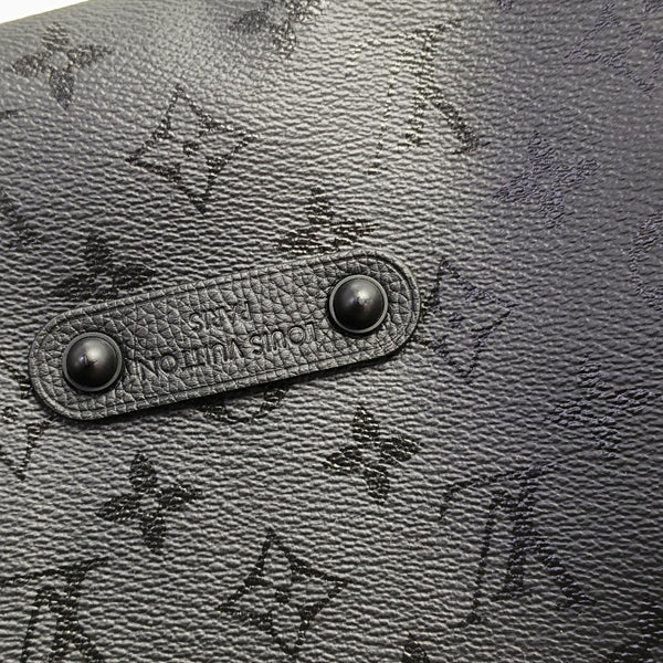 Monogram Coated Canvas Shoulder Bag Black