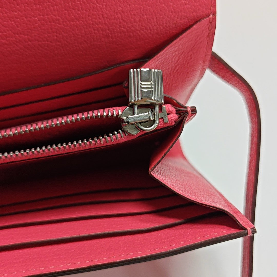 Kelly 20 Chèvre Mysore Pink Wallet