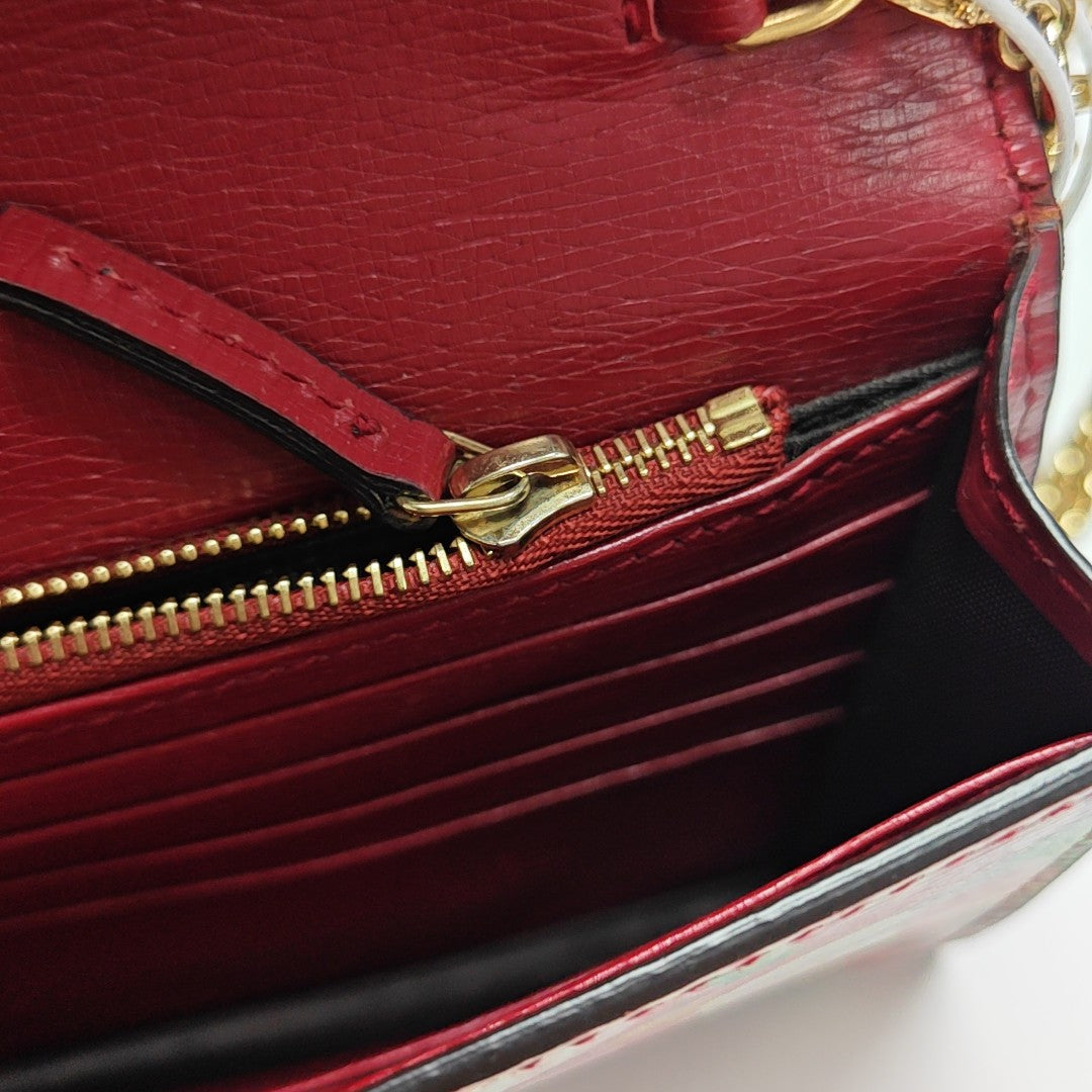 Interlocking G Small Calfskin Red