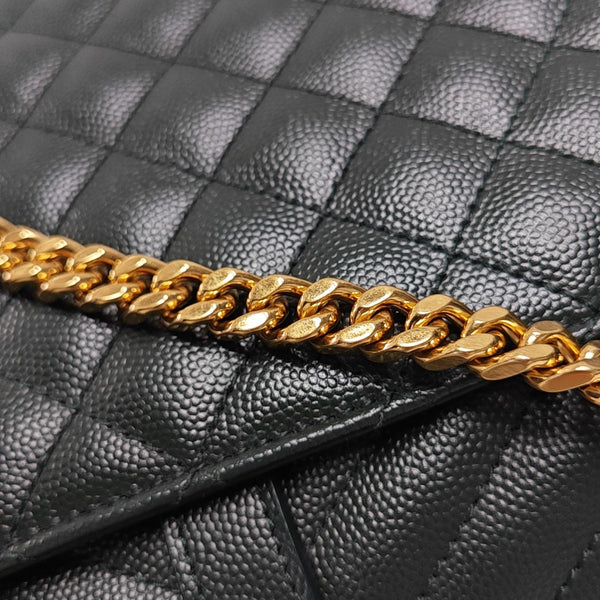 ENVELOPE Medium Chevron, Quilted Calfskin Green