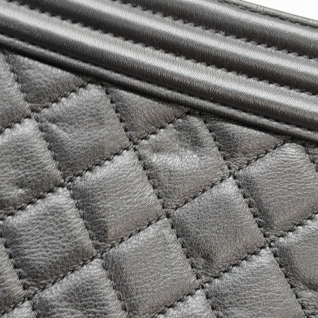 BOY CHANEL Medium Quilted Calfskin Black