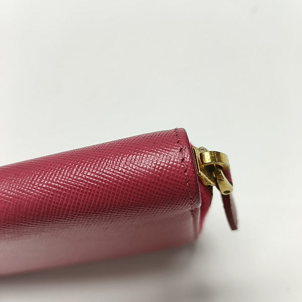 Fiocco Bow Saffiano Calfskin Red Wallet