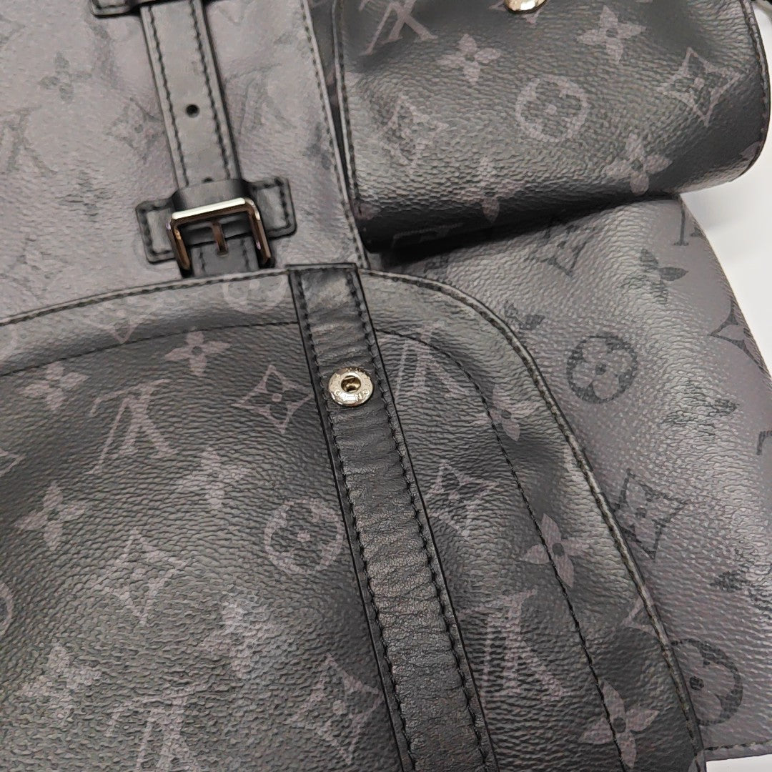 CHRISTOPHER MM Monogram Coated Canvas Gray
