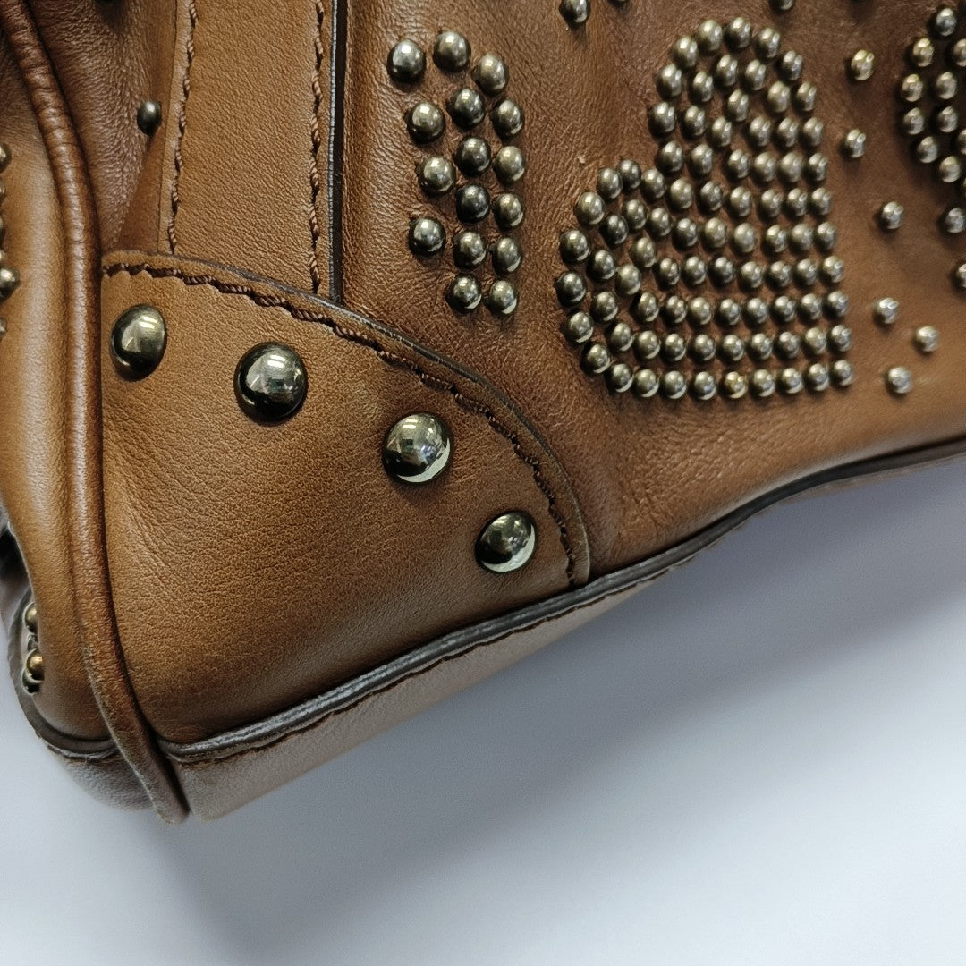 Calfskin Top Handle Bag Brown