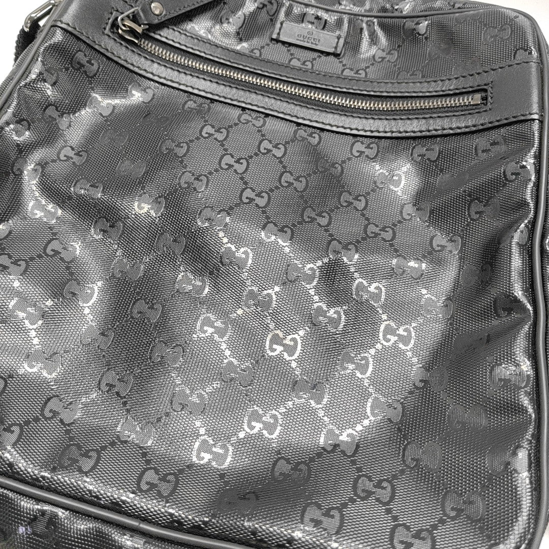 Monogram Coated Canvas Shoulder Bag Black
