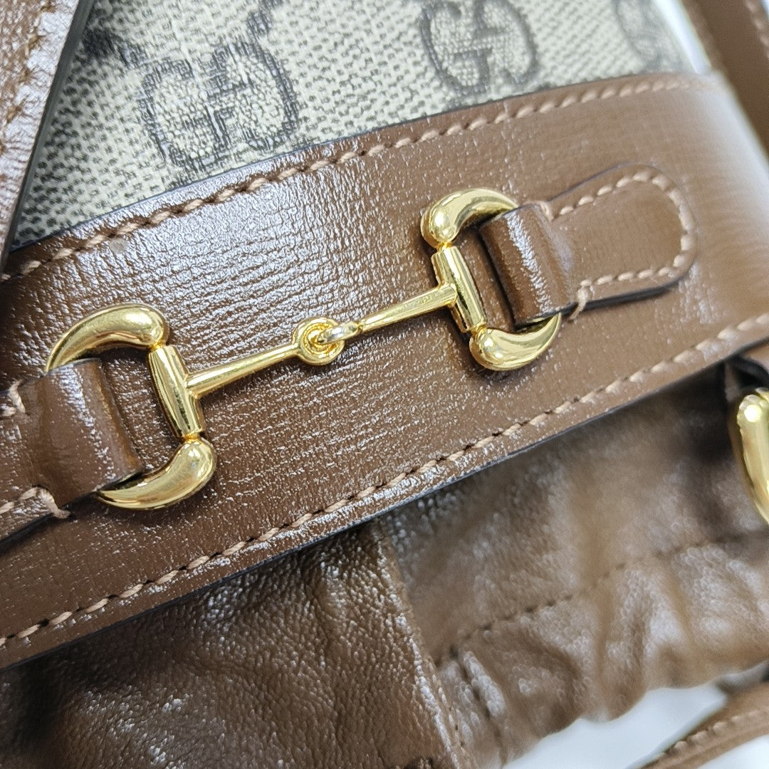 Horsebit 1955 Small Coated Canvas Beige