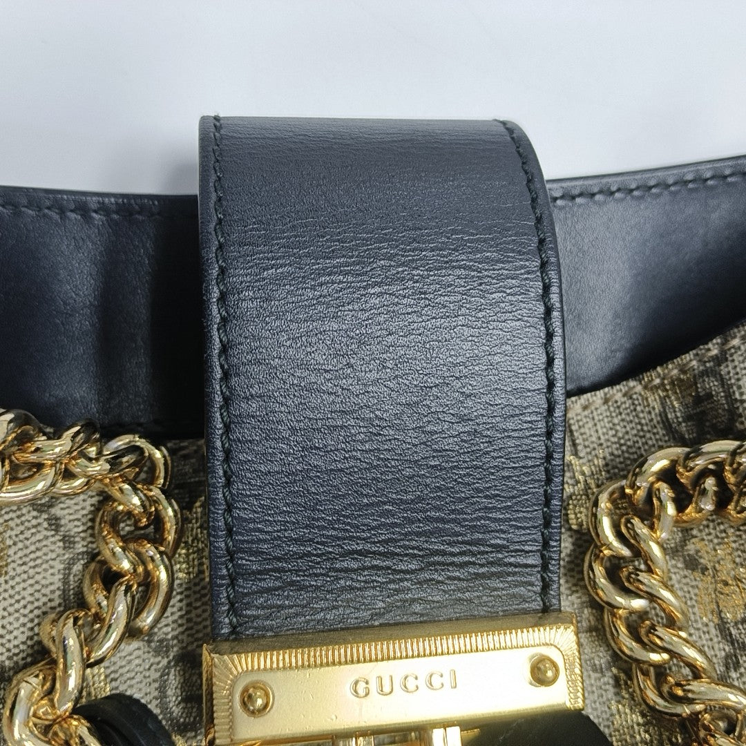 Padlock Medium Monogram Coated Canvas Brown