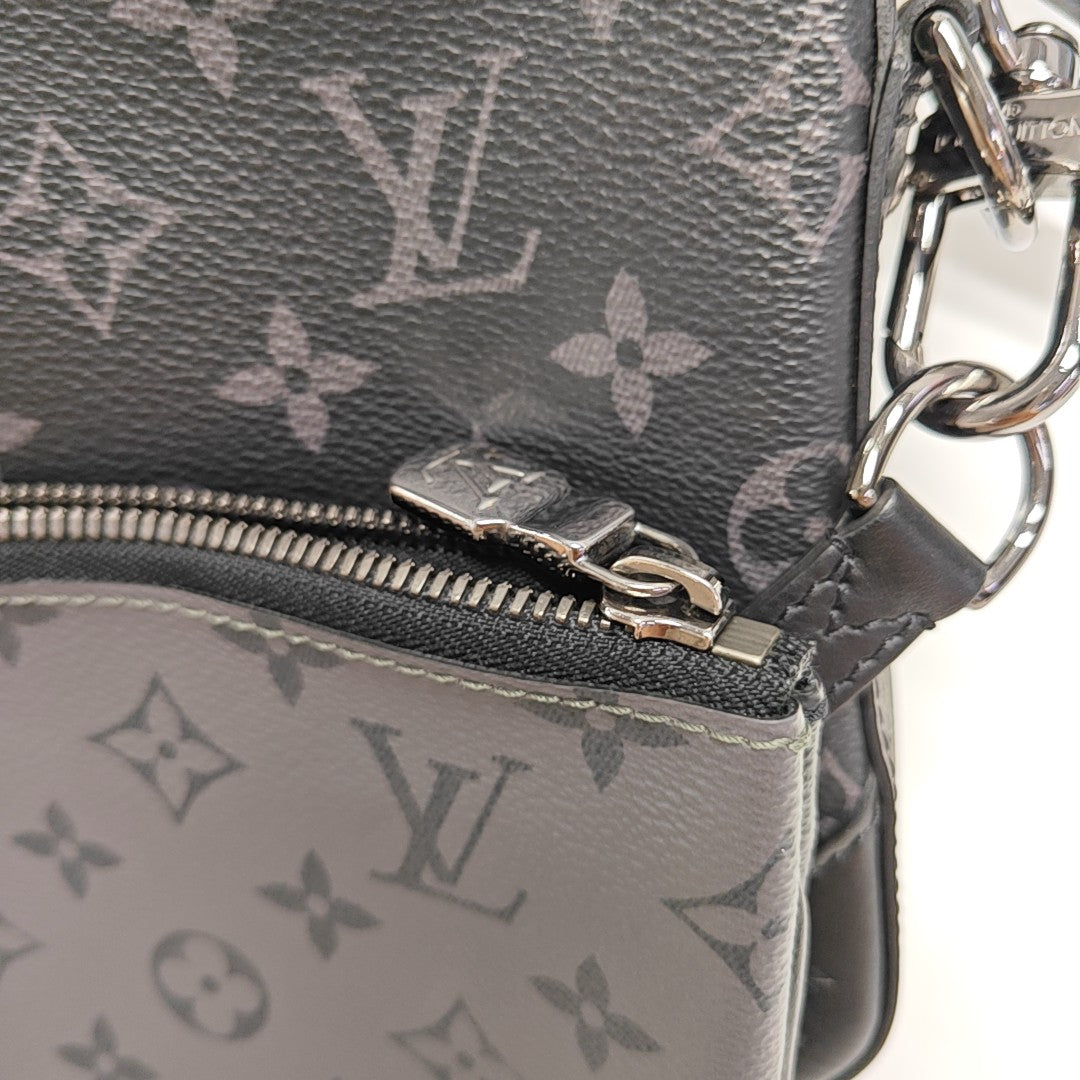 TRIO Monogram Coated Canvas Gray