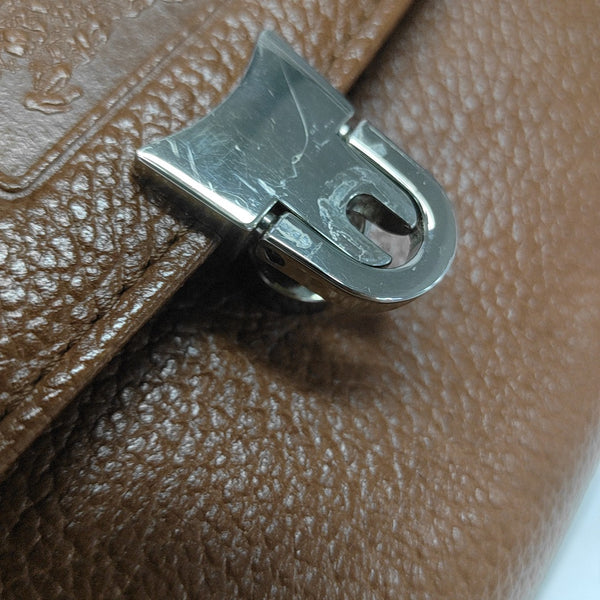 Calfskin Top Handle Bag Brown