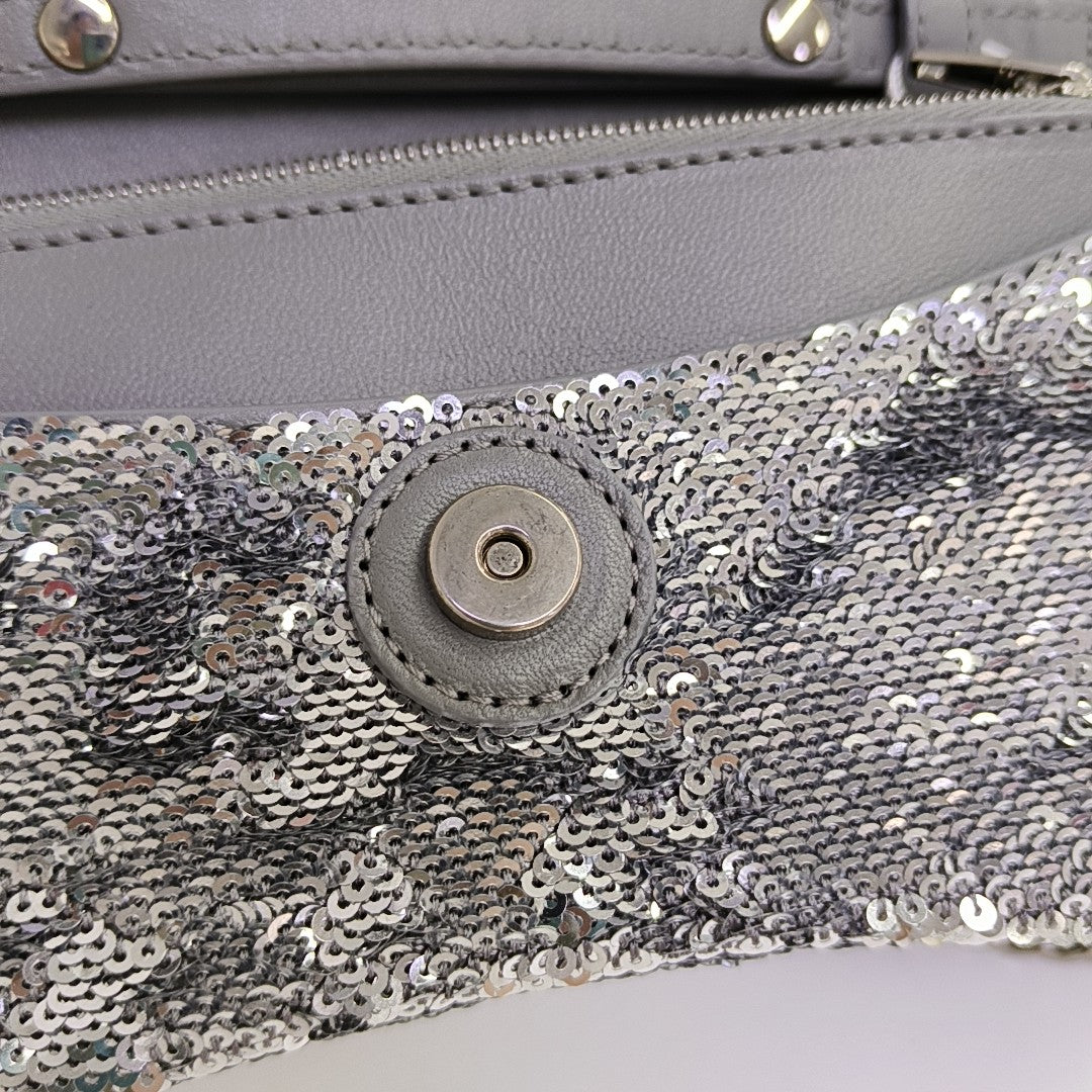 Hourglass Small Sequins Silver