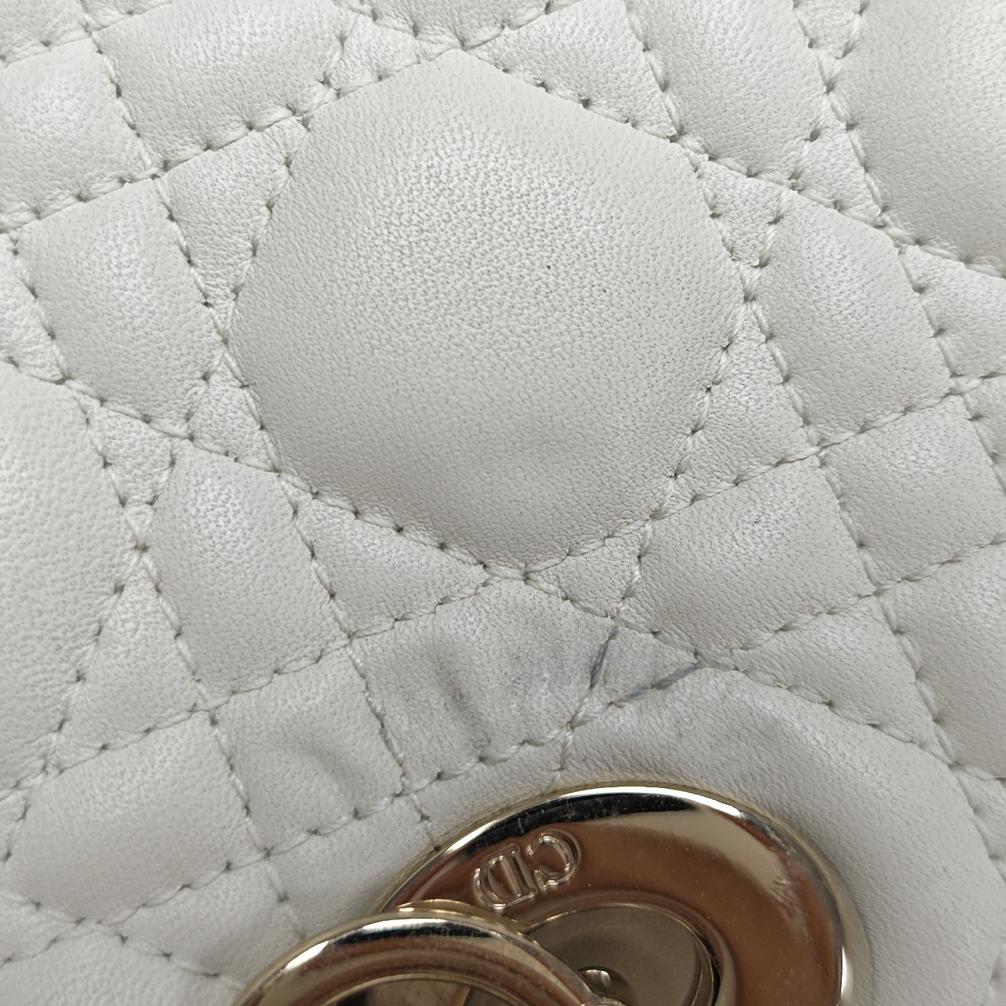 Lady Dior Small Cannage Lambskin White