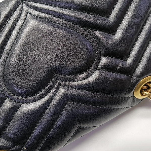 GG Marmont Small Quilted Calfskin Black