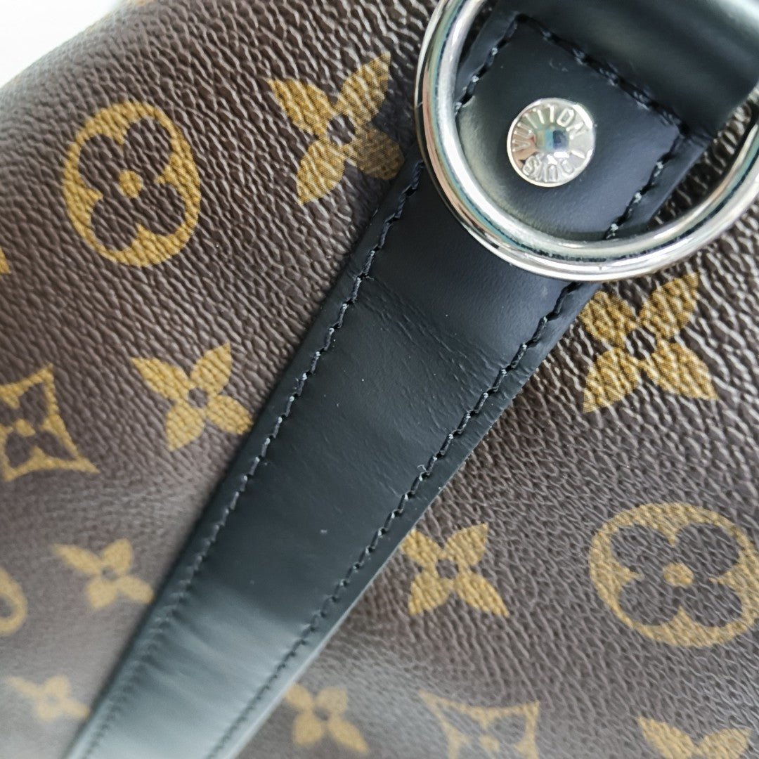 KEEPALL 55 Monogram Coated Canvas Brown