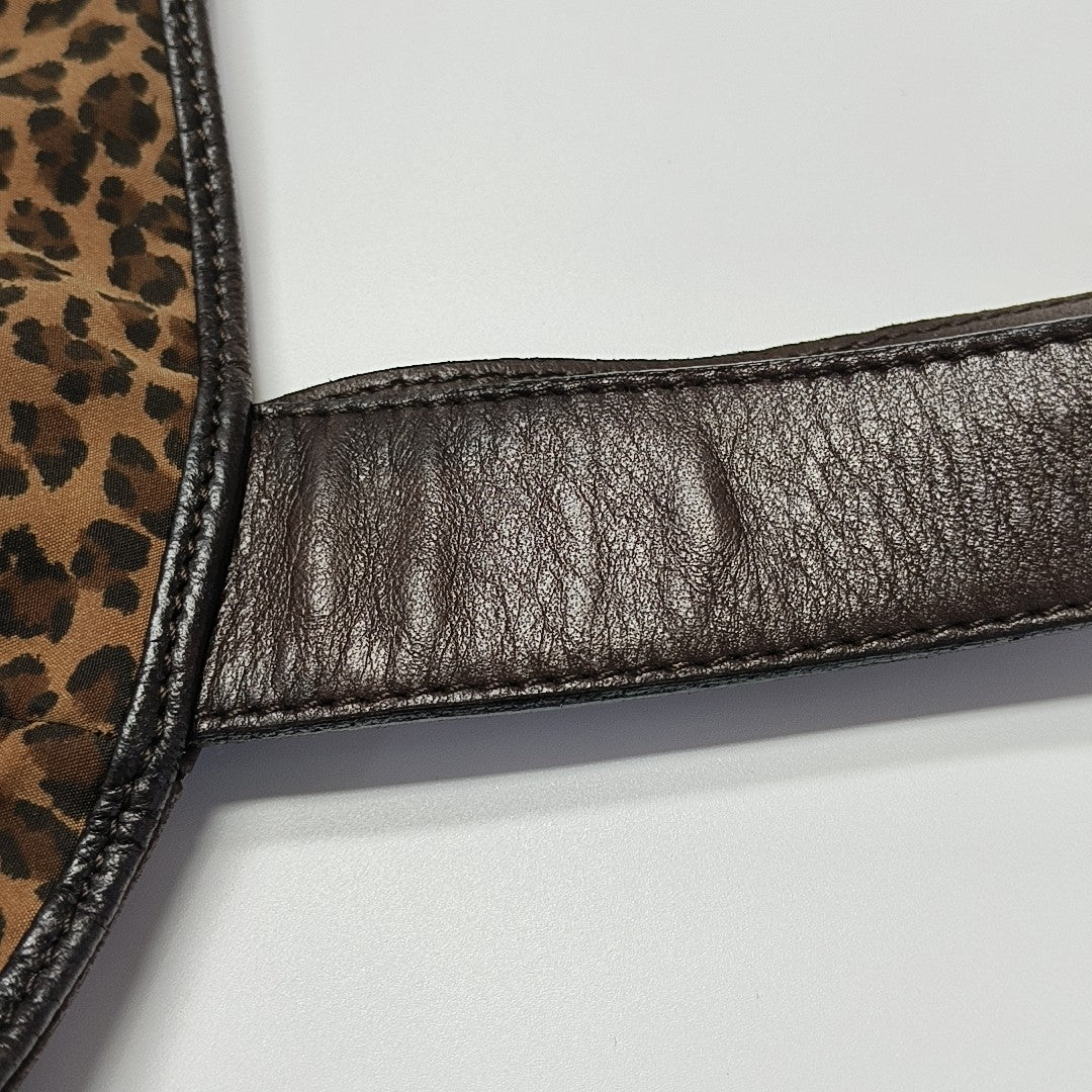 Fabric Top Handle Bag Brown
