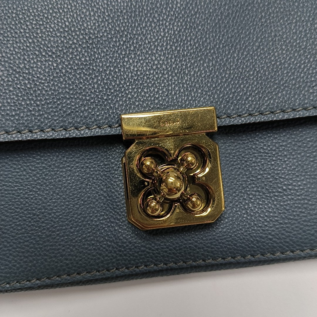 Elsie Calfskin Blue Wallet