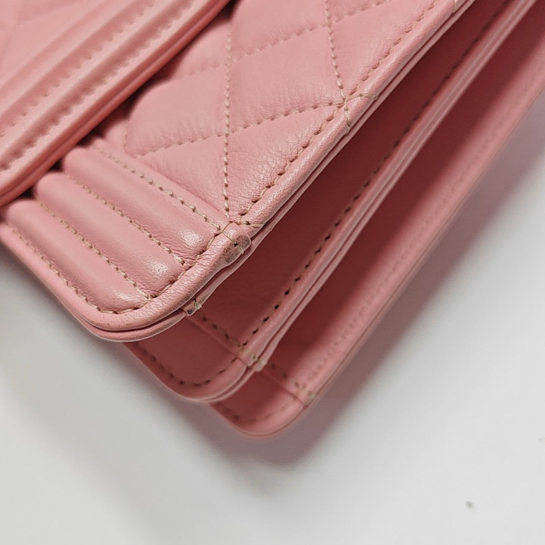 BOY CHANEL Mini Quilted Calfskin Pink