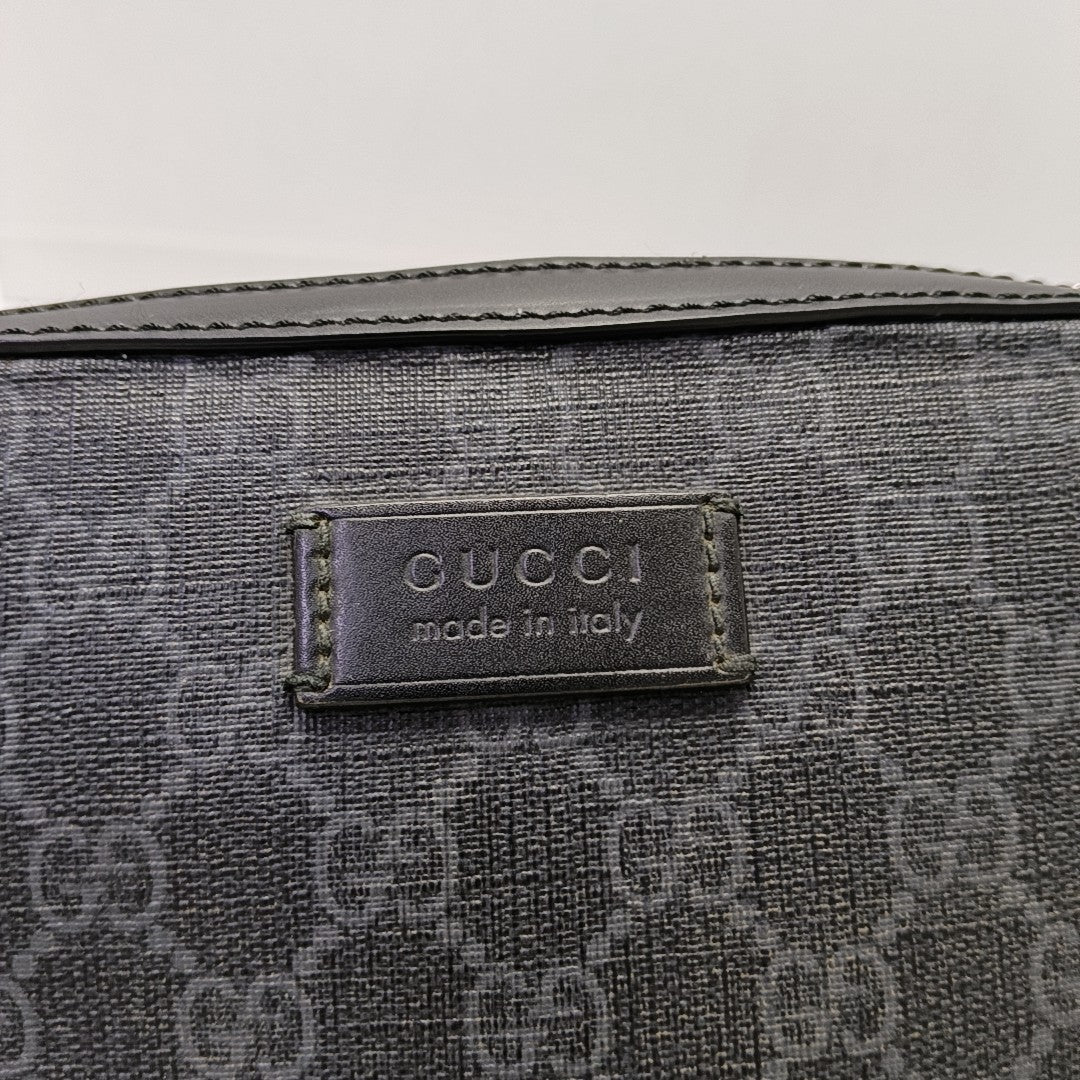 GG Supreme Small Monogram Coated Canvas Black