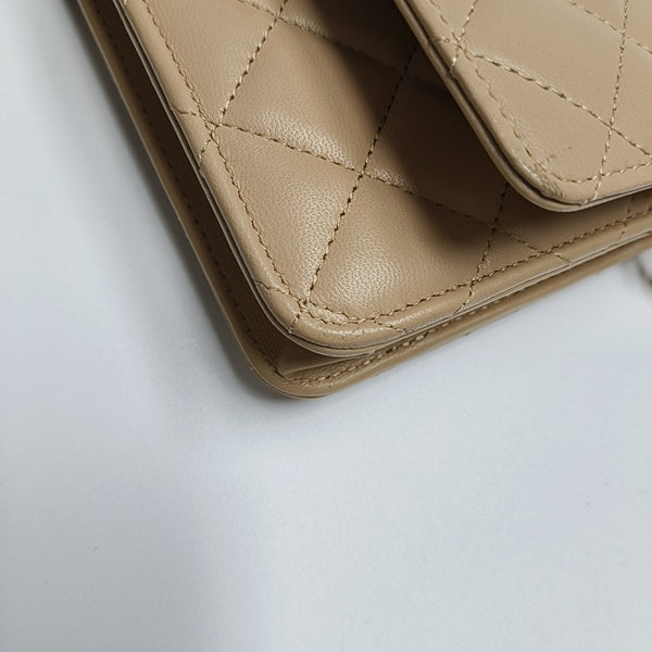 WOC Quilted Lambskin Beige