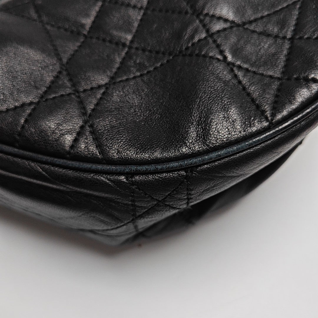Cannage Lambskin Shoulder Bag Black