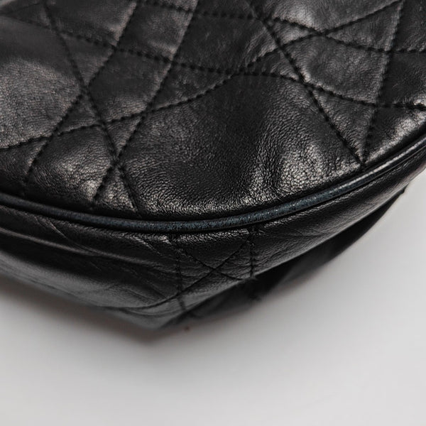 Cannage Lambskin Shoulder Bag Black