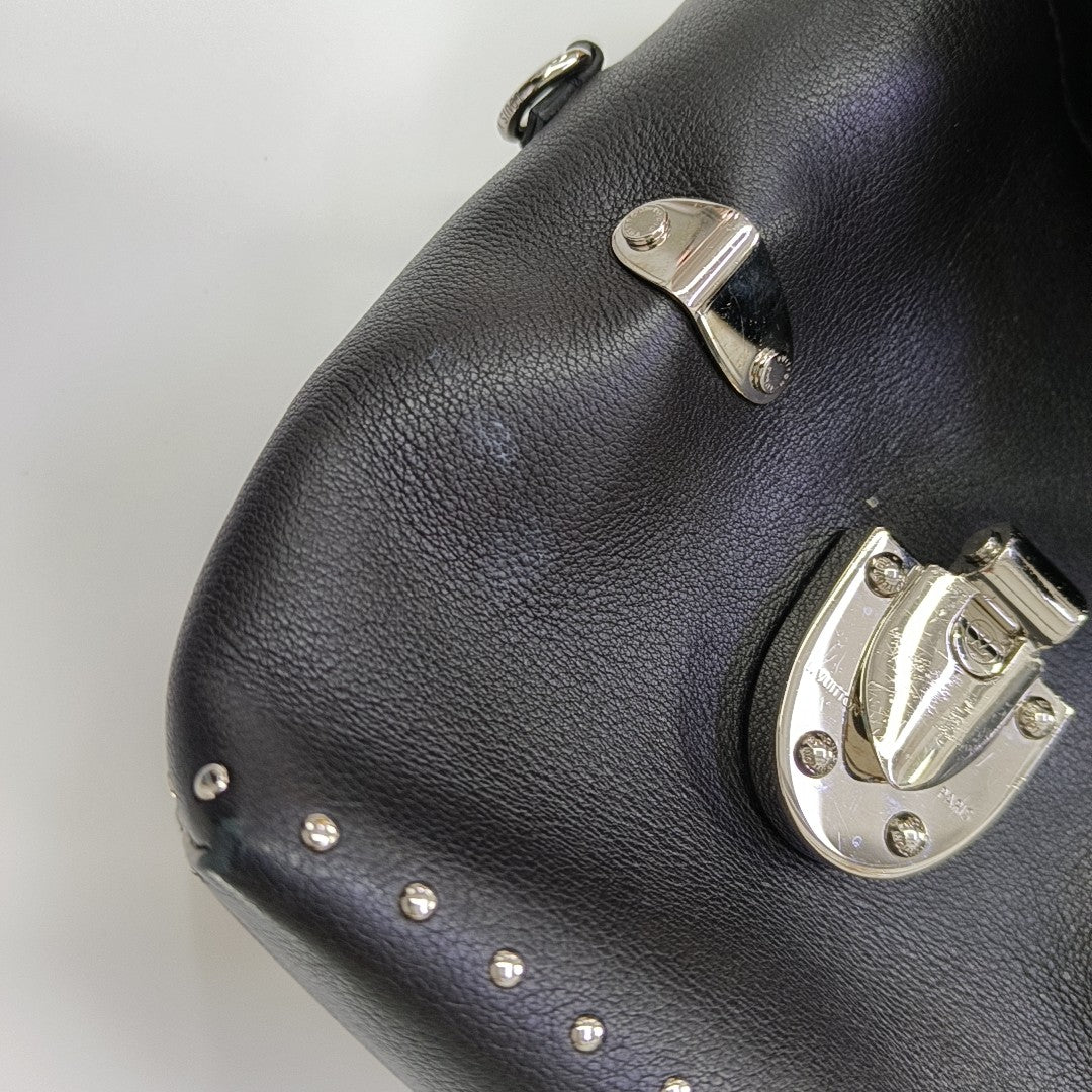 Monogram Calfskin Shoulder Bag Black