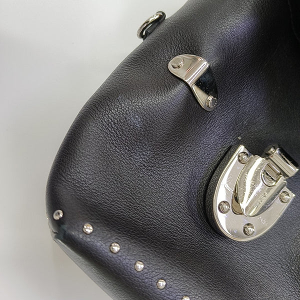 Monogram Calfskin Shoulder Bag Black