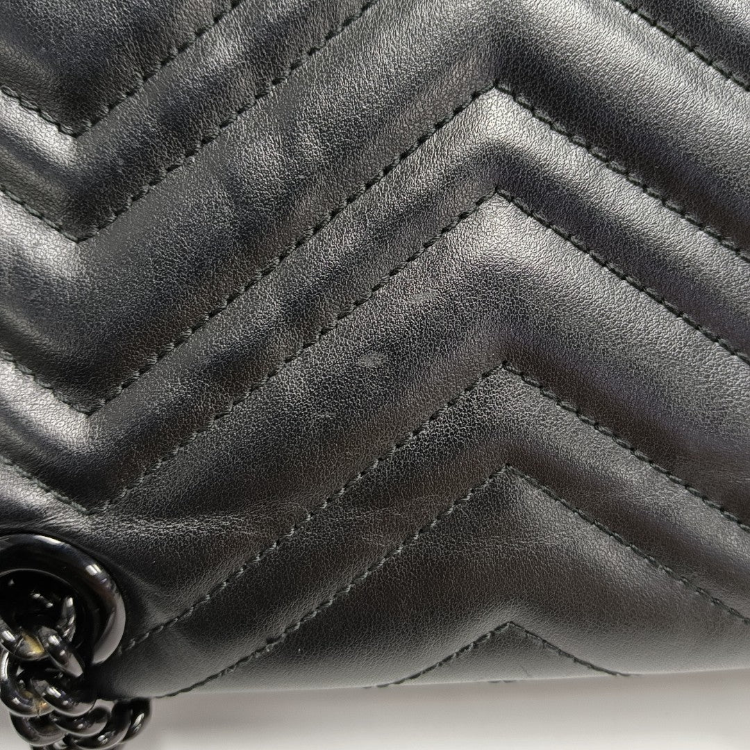 GG Marmont Small Quilted Calfskin Black
