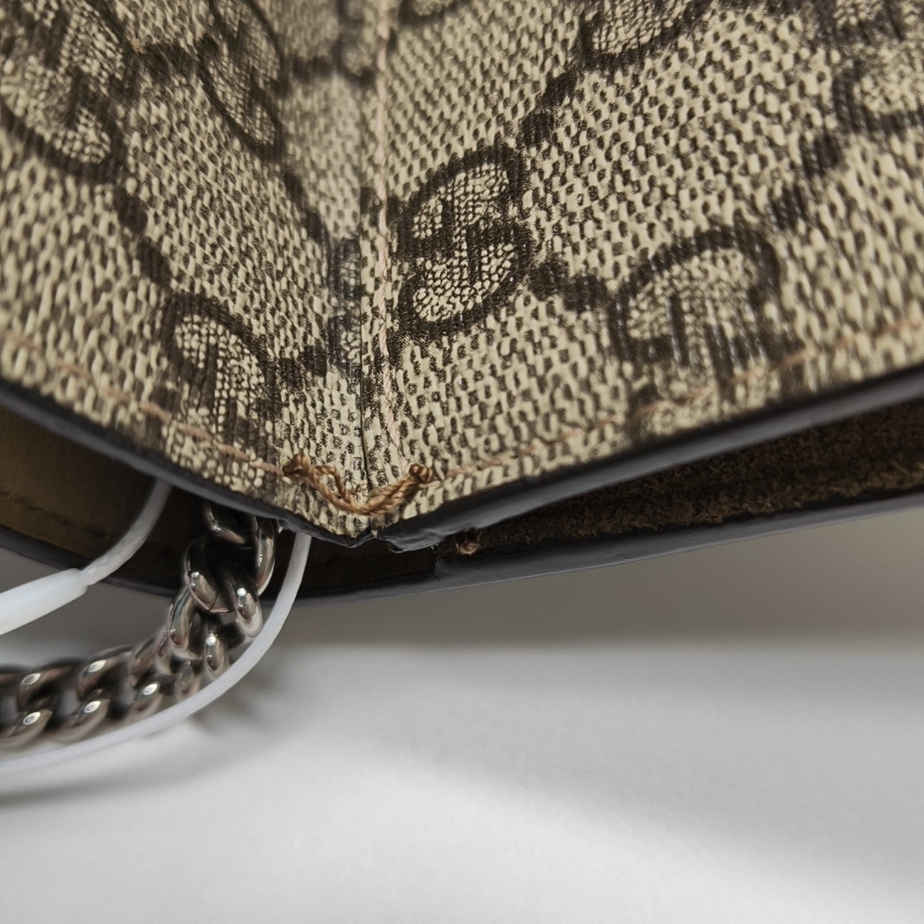 Dionysus Super Mini Monogram Coated Canvas Beige