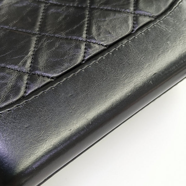 GABRIELLE Small Quilted Vintage Calf Black