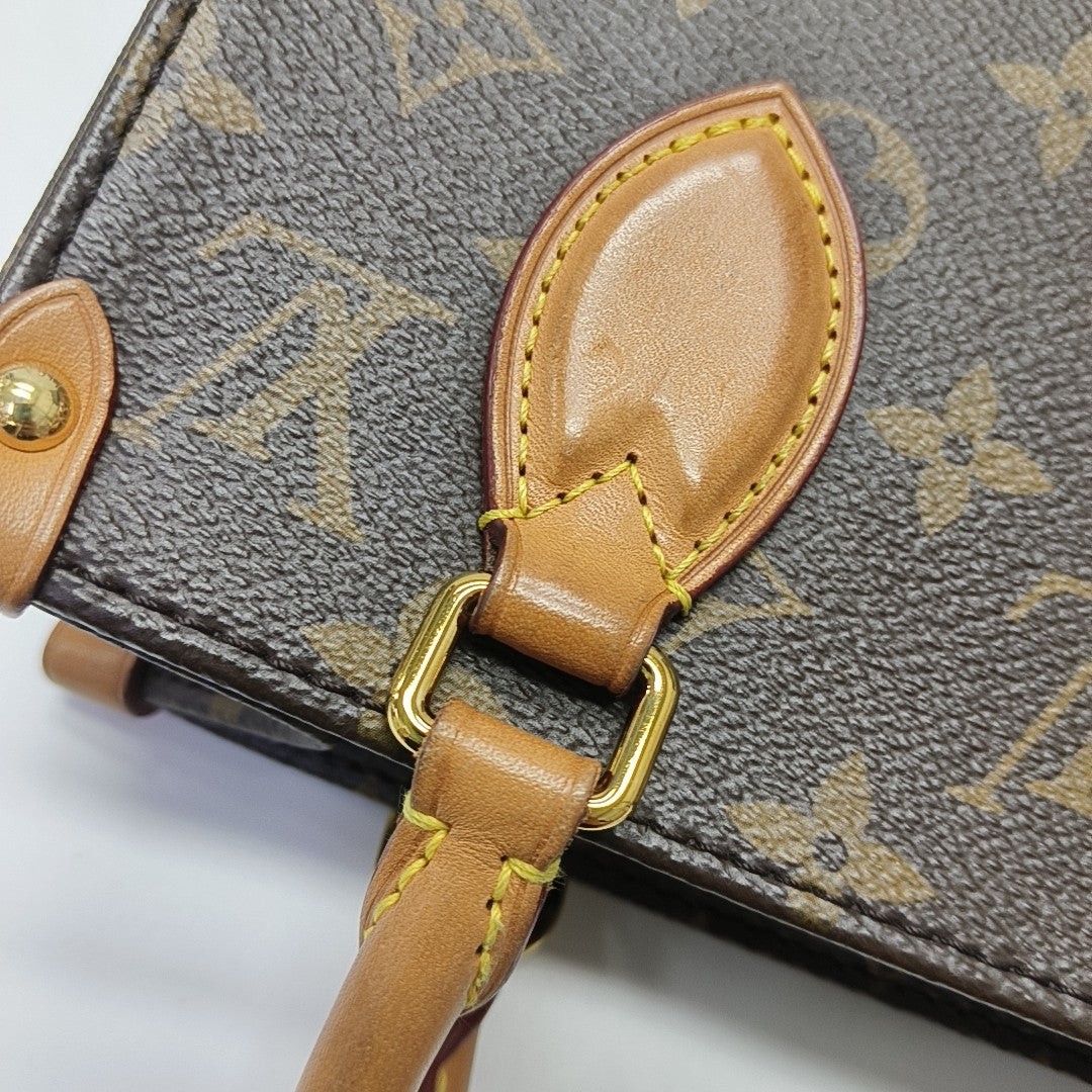SAC PLAT BB Monogram Coated Canvas Brown
