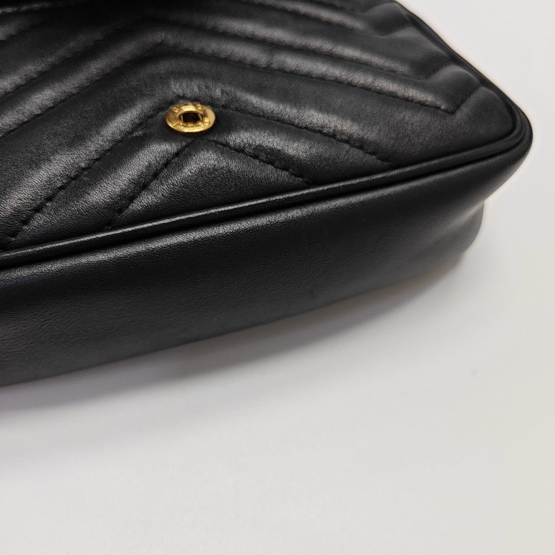 GG Marmont Mini Quilted Calfskin Black