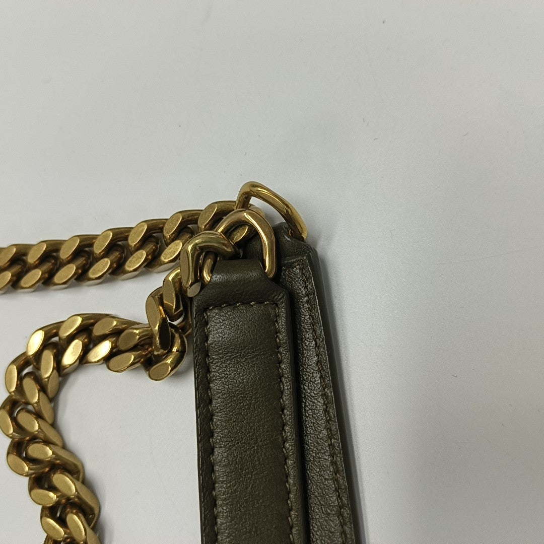 NIKI Medium Chevron Lambskin Green