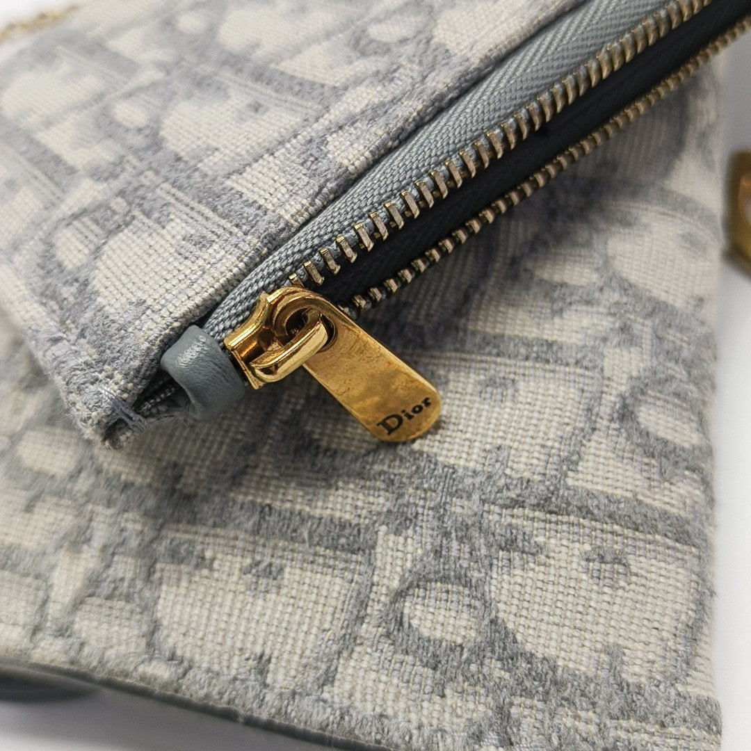 Saddle Mini Oblique Canvas Gray