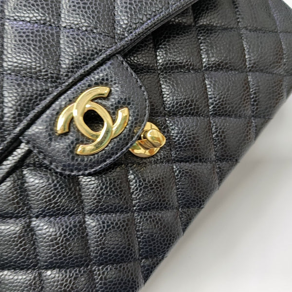 CLASSIC FLAP Small Quilted Grained Calfskin Black