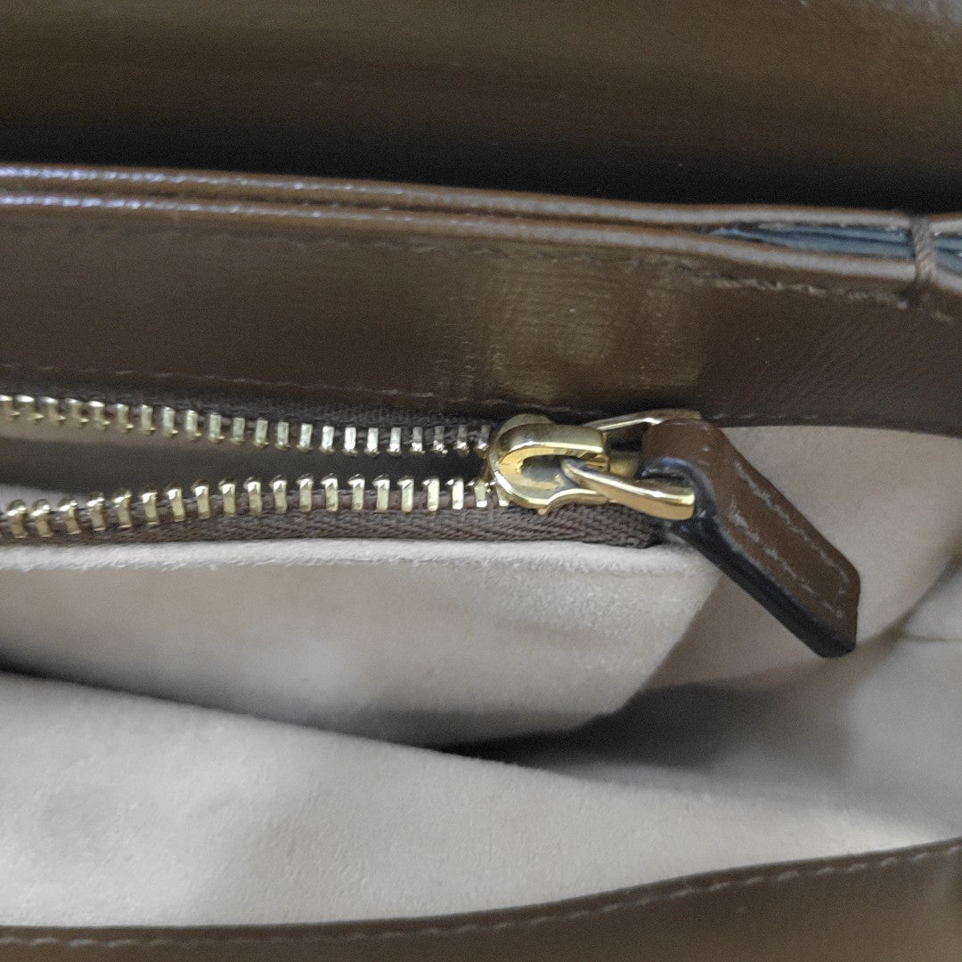 Horsebit 1955 Medium Monogram Coated Canvas Beige