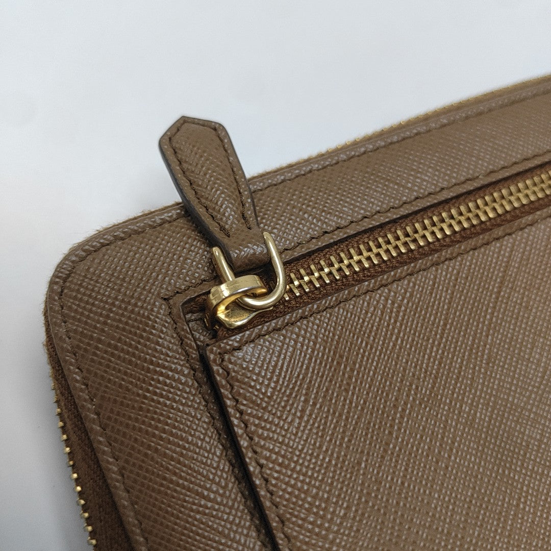 Saffiano Calfskin Wallet Large Brown