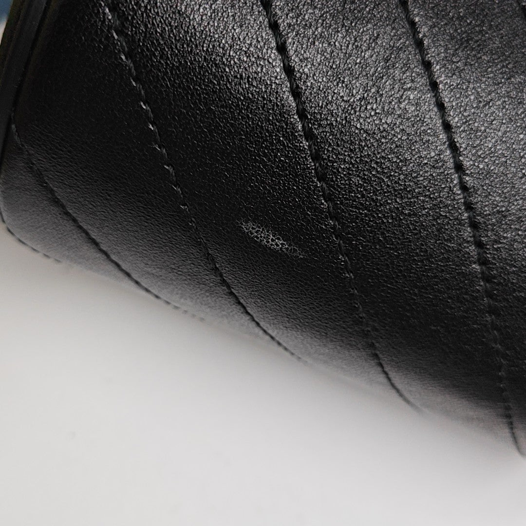 Quilted Calfskin Top Handle Bag Mini Black