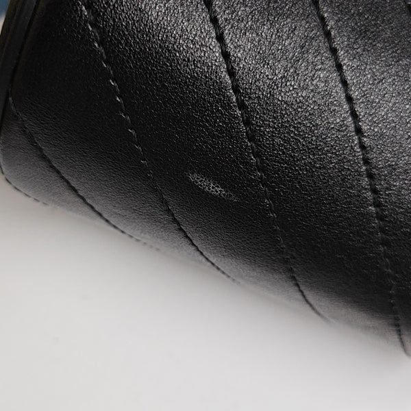 Quilted Calfskin Top Handle Bag Mini Black