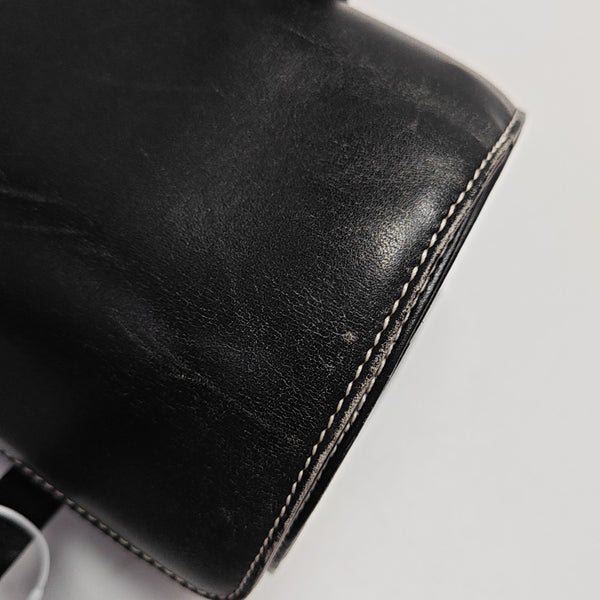 Calfskin Top Handle Bag Black