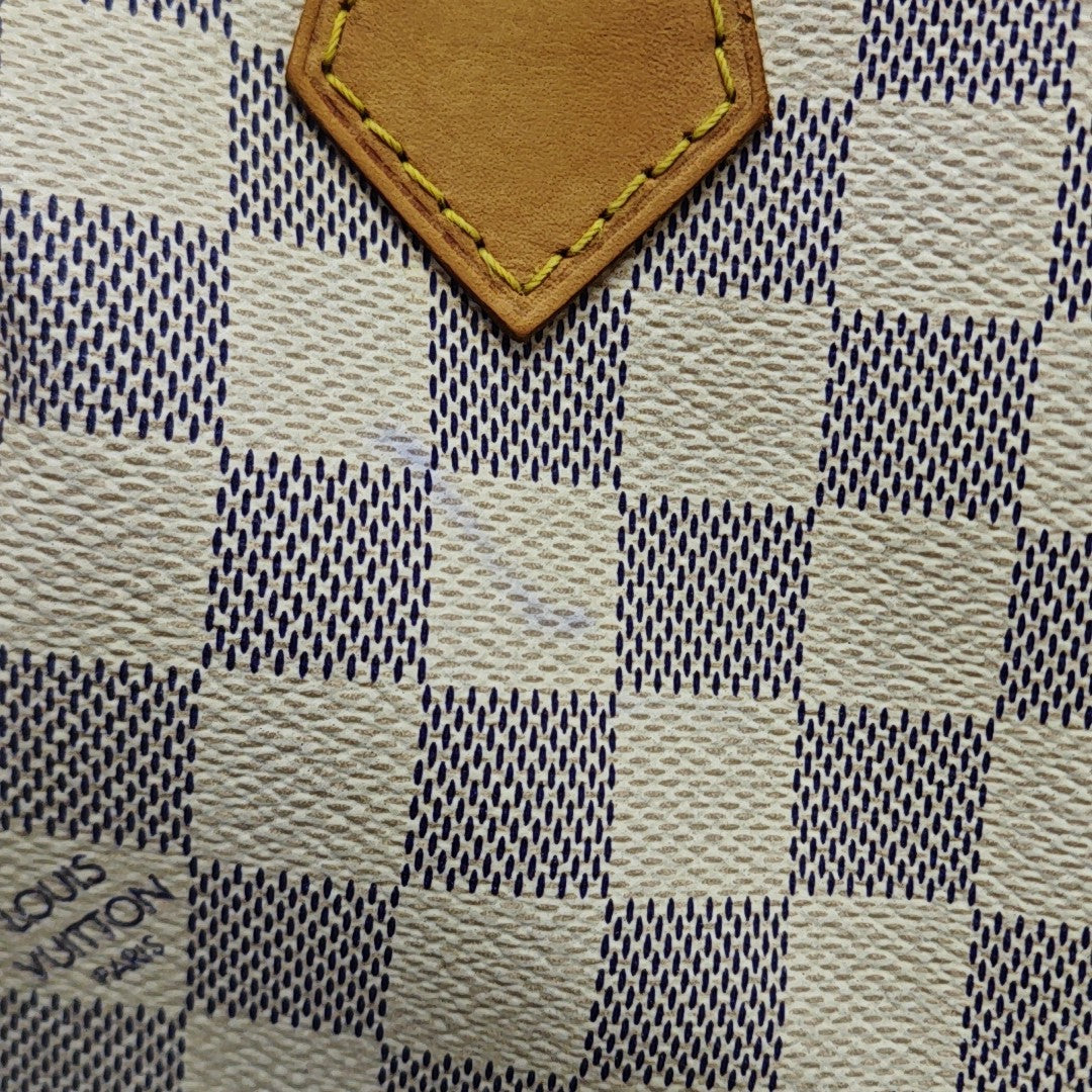SPEEDY 25 Damier Azur Coated Canvas White