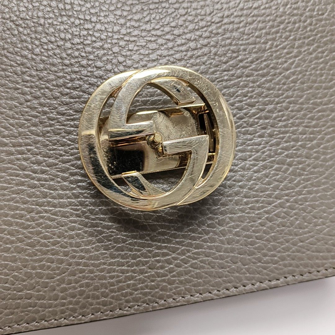 Interlocking G Small Calfskin Gray