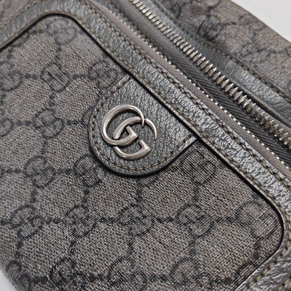 Ophidia Small Monogram Coated Canvas Gray