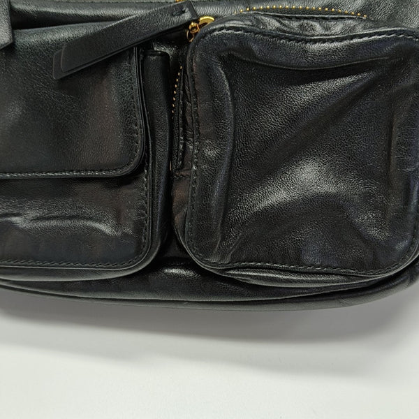 Lambskin Top Handle Bag Black